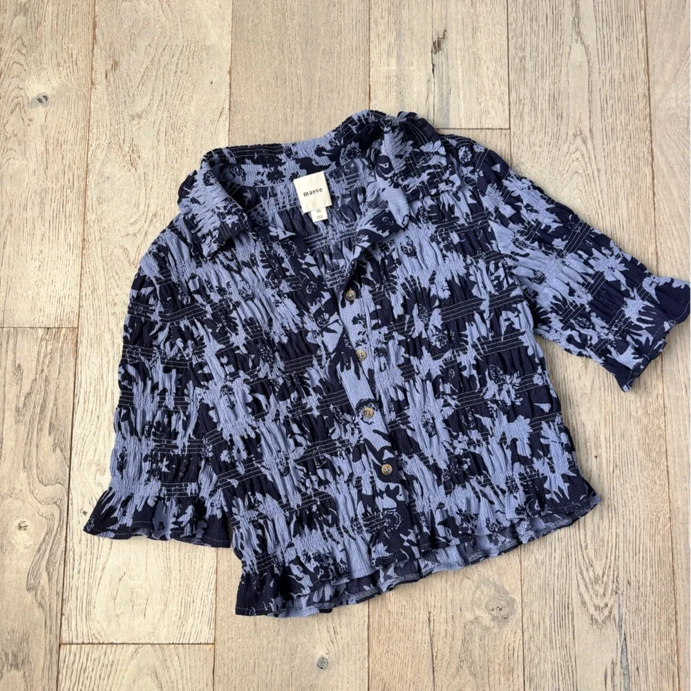 Maeve Ruffle Button-Front Top - Picture 3 of 7